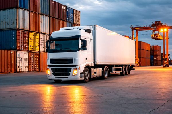 white-semi-trailer-truck-port